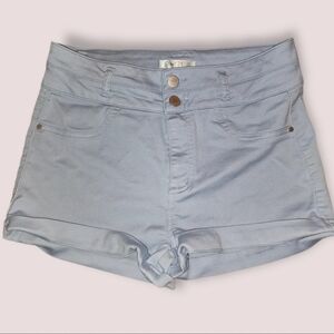 Y2K High Rise Double Button Shorts Size 8 | Baby Blue Coastal Y2K Vtg